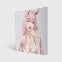 Холст квадратный Ahegao Zero Two