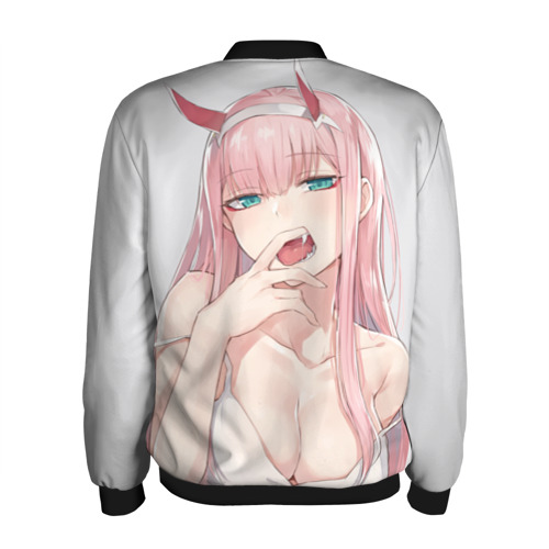 Мужской бомбер 3D Ahegao Zero Two, цвет черный - фото 2