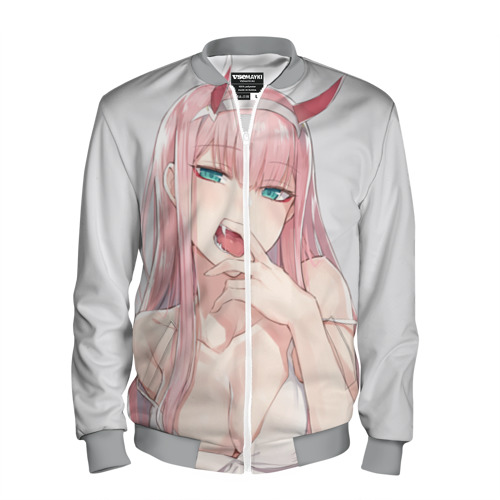 Мужской бомбер 3D Ahegao Zero Two, цвет меланж