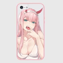 Чехол для iPhone 5/5S матовый Ahegao Zero Two