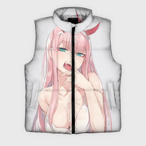 Мужской жилет утепленный 3D Ahegao Zero Two