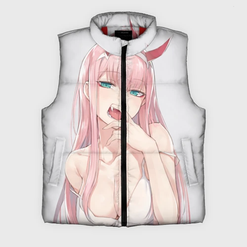 Мужской жилет утепленный 3D Ahegao Zero Two