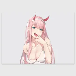 Поздравительная открытка Ahegao Zero Two