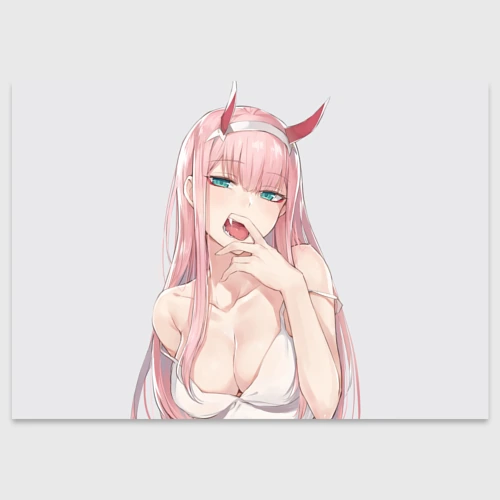 Поздравительная открытка Ahegao Zero Two