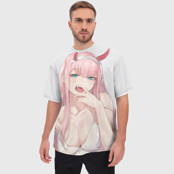 Мужская футболка oversize 3D Ahegao Zero Two - фото 2