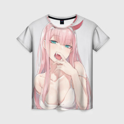 Женская футболка 3D Ahegao Zero Two