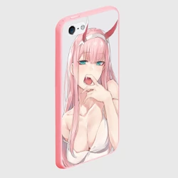 Чехол для iPhone 5/5S матовый Ahegao Zero Two - фото 2
