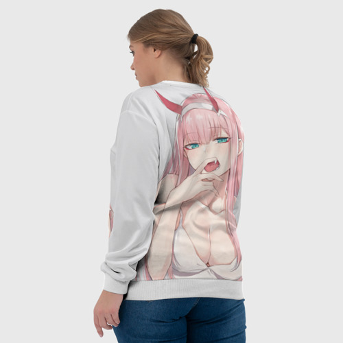 Женский свитшот 3D Ahegao Zero Two, цвет 3D печать - фото 7