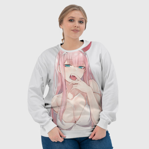 Женский свитшот 3D Ahegao Zero Two, цвет 3D печать - фото 6