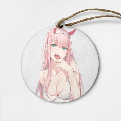 Деревянная игрушка круг Ahegao Zero Two