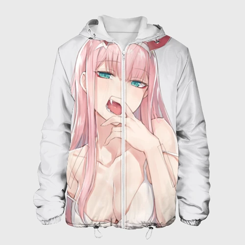 Мужская куртка 3D Ahegao Zero Two