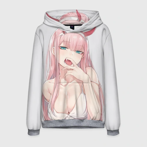 Мужская толстовка 3D Ahegao Zero Two
