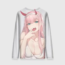 Мужской лонгслив 3D Ahegao Zero Two - фото 2