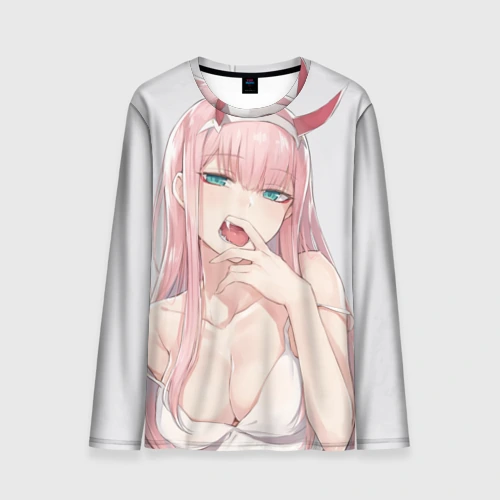 Мужской лонгслив 3D Ahegao Zero Two