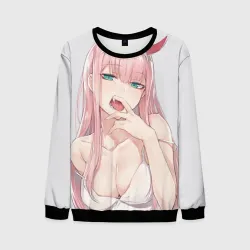 Мужской свитшот 3D Ahegao Zero Two