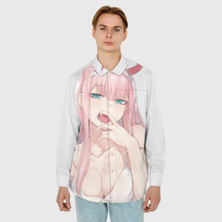 Мужская рубашка oversize 3D Ahegao Zero Two - фото 2