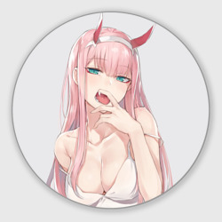 Круглый коврик для мышки Ahegao Zero Two