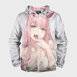 Мужская ветровка 3D Ahegao Zero Two