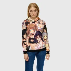 Женская толстовка 3D Эччи гарем - фото 2