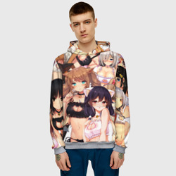 Мужская толстовка 3D Эччи гарем - фото 2