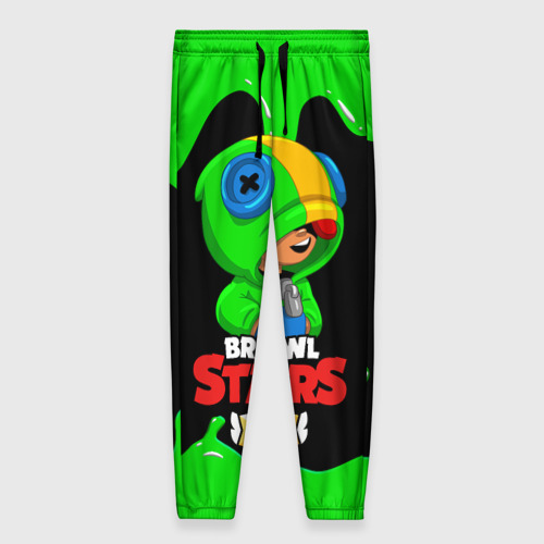 Женские брюки 3D с принтом Brawl Stars Leon, вид спереди #2