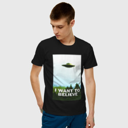 Мужская футболка хлопок I WANT TO BELIEVE / НЛО - фото 2