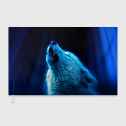 Флаг 3D Волк воет на луну