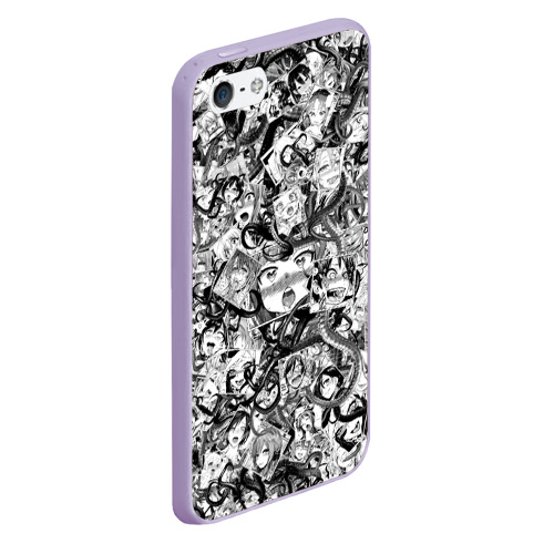 Чехол для iPhone 5/5S матовый Ахегао с щупальцами, цвет светло-сиреневый - фото 3