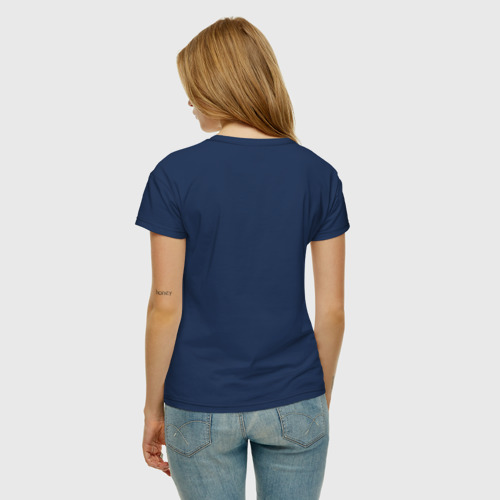 Женская футболка хлопок с принтом Пасхальный циферблат, вид сзади #2