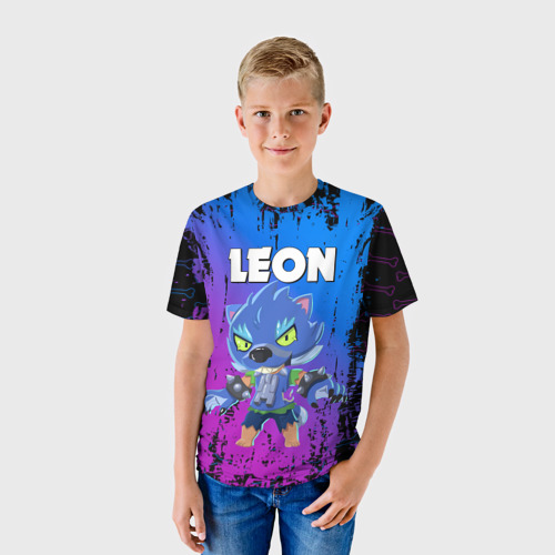 Детская футболка 3D BRAWL STARS LEON ОБОРОТЕНЬ. , цвет 3D печать - фото 3