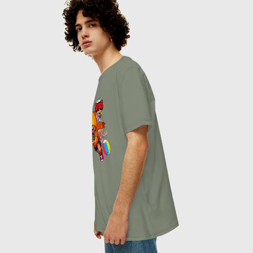 Мужская футболка хлопок Oversize Brawl   stars, цвет авокадо - фото 5