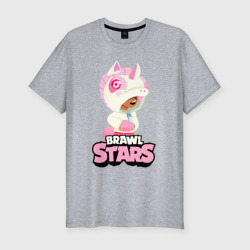 Мужская футболка хлопок Slim Leon Unicorn Brawl Stars