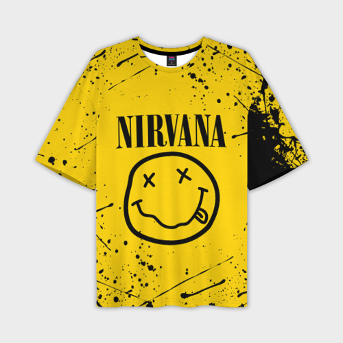 Мужская футболка оверсайз с принтом Nirvana, вид спереди №1