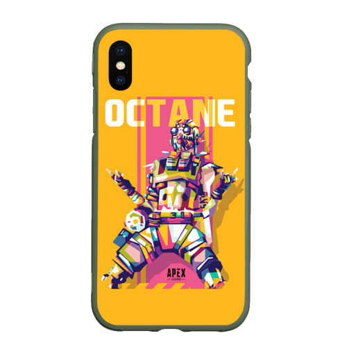 Чехол для iPhone XS Max матовый Apex Legends Octane, цвет темно-зеленый