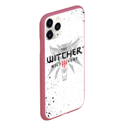 Чехол для iPhone 11 Pro Max матовый Ведьмак волк брызги красок the Witcher - фото 2