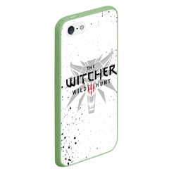 Чехол для iPhone 5/5S матовый Ведьмак волк брызги красок the Witcher - фото 2