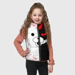 Детский жилет утепленный 3D Monokuma мордочка и брызги - фото 2