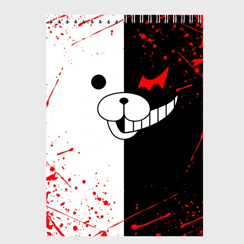 Скетчбук Monokuma мордочка и брызги