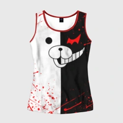 Женская майка 3D Monokuma мордочка и брызги