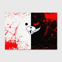 Холст прямоугольный Monokuma мордочка и брызги - фото 2
