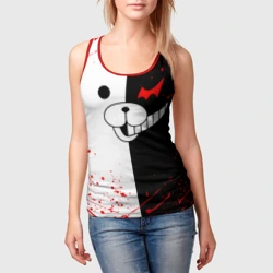 Женская майка 3D Monokuma мордочка и брызги - фото 2