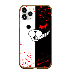 Чехол для iPhone 11 Pro матовый Monokuma мордочка и брызги