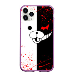 Чехол для iPhone 11 Pro матовый Monokuma мордочка и брызги