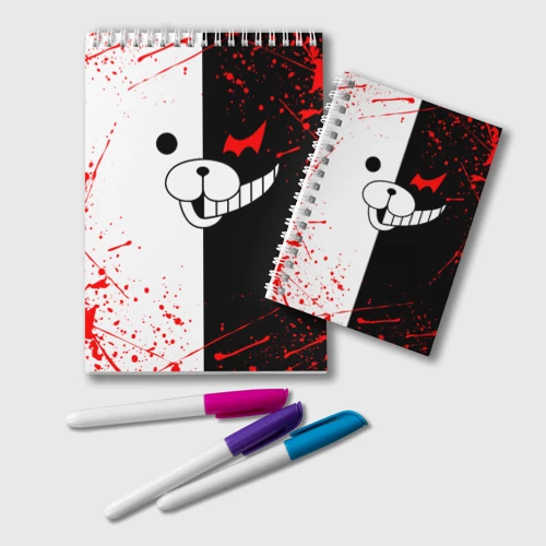 Блокнот Monokuma мордочка и брызги