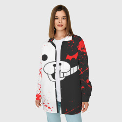 Женская рубашка oversize 3D Monokuma мордочка и брызги - фото 2