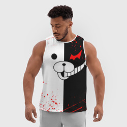 Мужская спортивная майка 3D Monokuma мордочка и брызги - фото 2