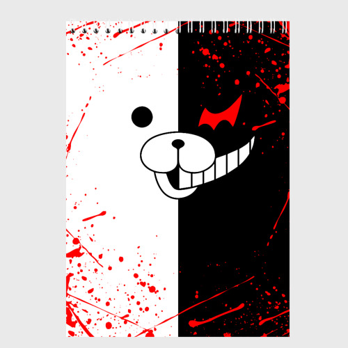 Скетчбук Monokuma мордочка и брызги, цвет белый