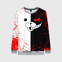 Женский свитшот 3D Monokuma мордочка и брызги