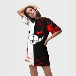 Платье-футболка 3D Monokuma мордочка и брызги - фото 2