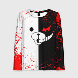Женский лонгслив 3D Monokuma мордочка и брызги